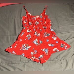 H&M Divided Red Floral Romper